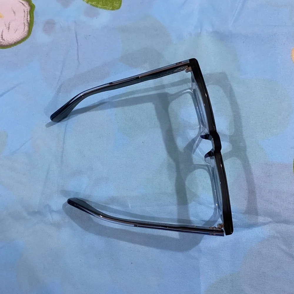 Jacques Marie Mage Two-Tone Clear to Black Square Glasses